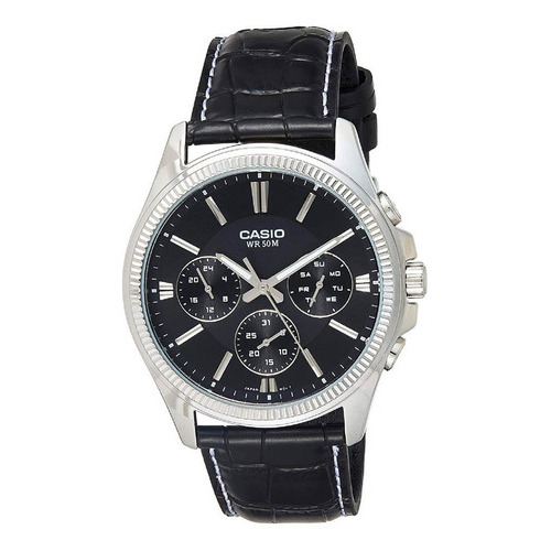 Reloj Casio Hombre Mtp-1375l-1avdf Color De La Correa Cuero