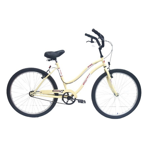 Bicicleta playera femenina Kelinbike V26PDF frenos v-brakes color beige con pie de apoyo  