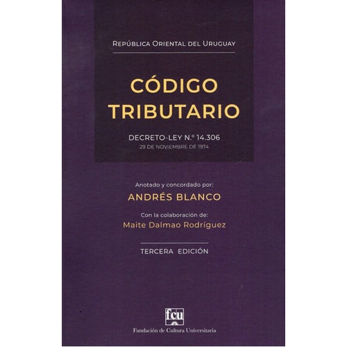 Libro: Código Tributario / Andres Blanco - M. D. Rodriguez