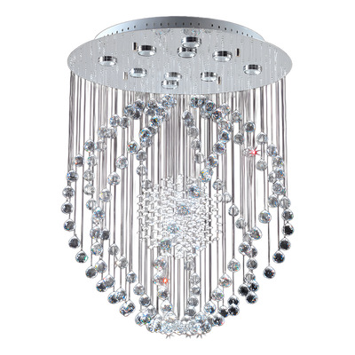 Plafon Esfera Calada Cairel Base Ø62cm Led 10 Luces Cromo Mg
