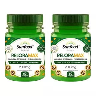 Kit 2 Relora Max Sunfood 2000mg 120 Cápsulas Promoção