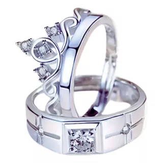 Anillos En Plata 925 Para Pareja De Amor Del Rey Y Reina