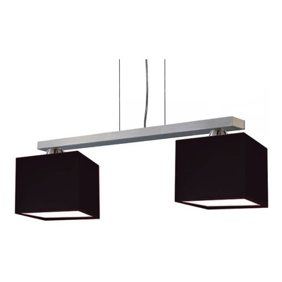 Colgante 2 Luces Acero Platil Pantallas Cuadradas Apto Led