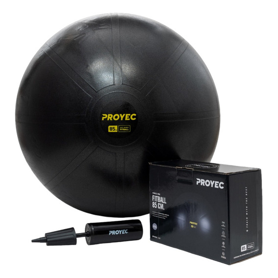 Pelota Yoga Esferodinamia Suiza 85 Cm + Inflador Gym Ball Color Negro