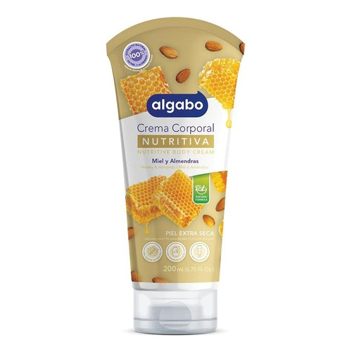 Crema Corporal Miel Y Almendras 200ml Algabo