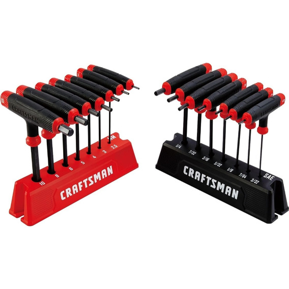 Craftsman Juego De 14 Llaves Allen En T +  Base Std Y Mm