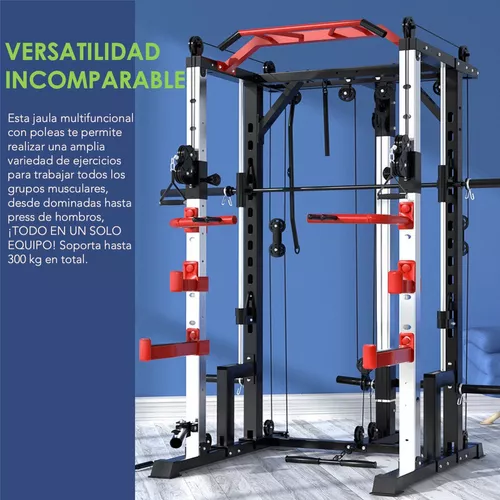 Torre Para Musculación Squat Rack Pesas Jaula Power Cage Gym Color De La  Estructura Negro/plateado