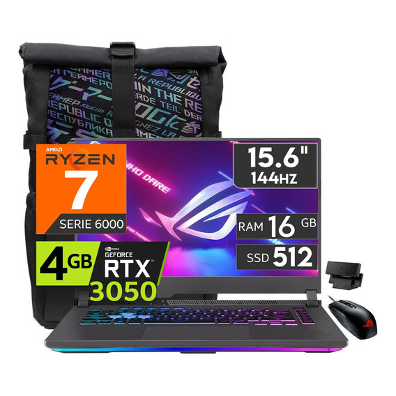 Asus Rog Strix G15 2022 Ryzen7 6800h 16gb 512ssd Rtx3050 15 