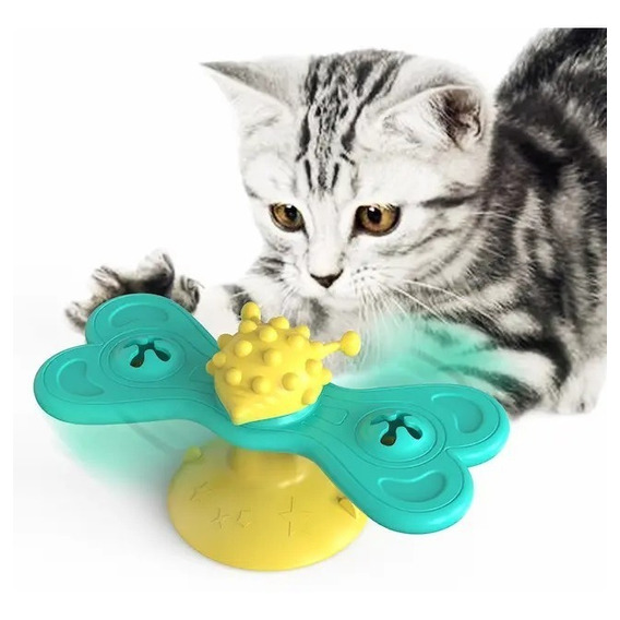 Juguete Para Gatos Molino Giratorio Rellenable De Catnip