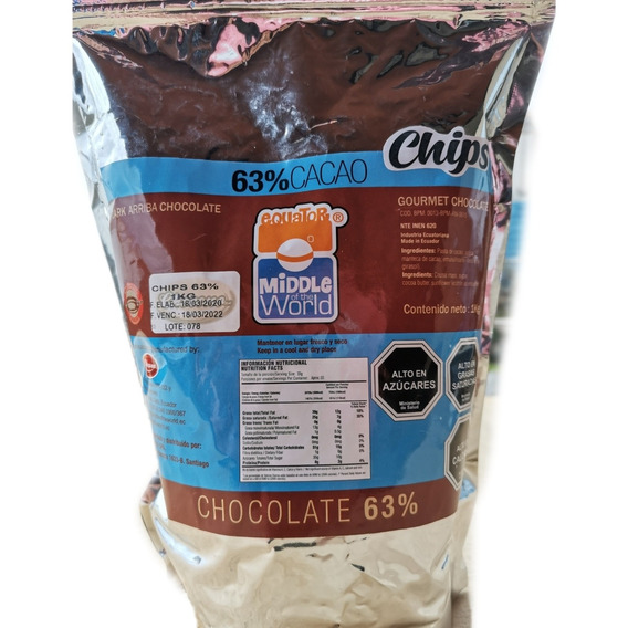 Chips De Chocolate 63% Cacao 1 Kg