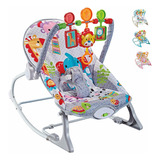 Rocker Silla Vibradora Mecedora De Bebe Musical Con Juegos Color Gris