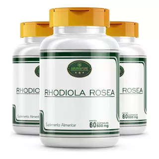 Rhodiola Rosea 100% Pura  500 Mg 3 Frascos 180 Capsulas