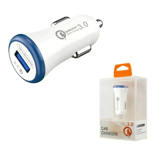 Cargador Somostel Carga Rapida Auto Usb 1 Fast Charger Febo Color Blanco