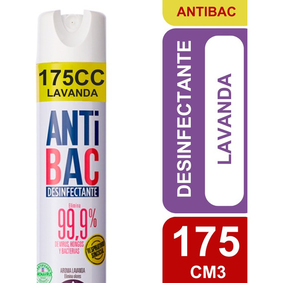 Aromatiza Y Desinfecta Doble Acción Lavanda 175 Ml Antibac