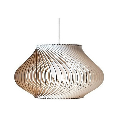 Lampara Colgante 1 Luz Barcelona Blanco Madera Apto E27 Ln