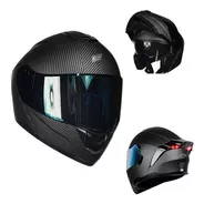Casco Para Motociclista Kov Carbono Zero Con Luz Abatible Fz Color Negro Tamaño Del Casco Xxl