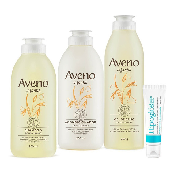 Combo Aveno Infantil Gel Baño+shampoo+acondicionado+hipoglos