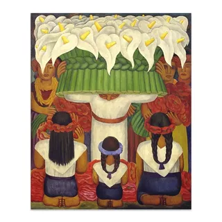 Cuadro Canvas Festival De Flores Diego Rivera 57x70 M Y C