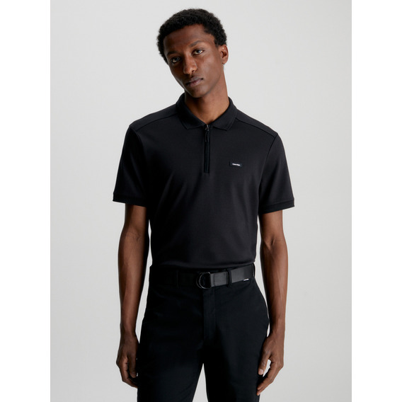 Polo Mix Media Interlock Negro Calvin Klein