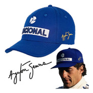 Boné Ayrton Senna Original Nacional Azul Royal Retrô Brasil