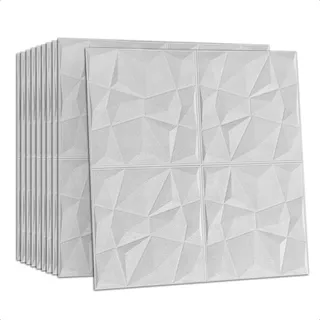 Pack 10 Laminas 3d Autoadhesivo Diamante Blanco 70x70 Muro