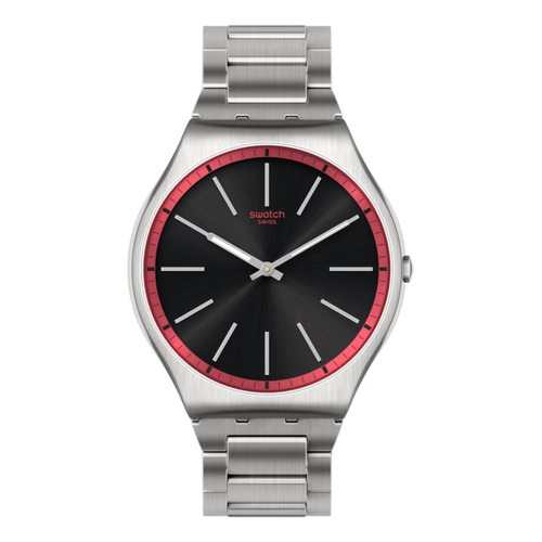 Reloj Swatch Red Graphite De Acero Inoxidable Ss07s129g Ss Color de la malla Plateado Color del bisel Plateado Color del fondo Negro