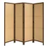 Biombo Boho 4 Paneles Ratán 1.8m Divisor Interior Color Marrón Lisa