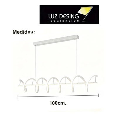 Lampara Colgante Led Espiral Cct Diseño Blanco Ldf40045-b Blanco