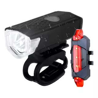 Pack 2 Luces Led Bicicleta Usb Trasera Y Delantera Foco