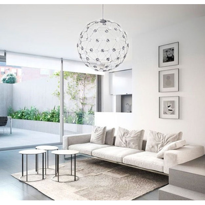 Colgante Led Átomo Lunar 53cm 90w Súper Vanguardista Moderno - Cromo