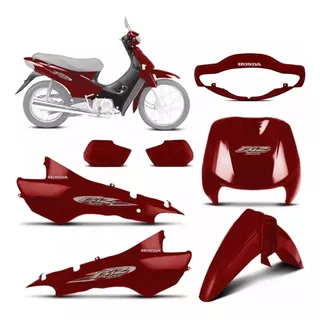 Kit Carenagem Completo Honda Biz 100 2005 Ks Es Vermelha.