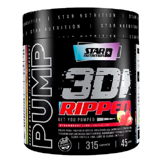 Pump 3d Ripped 315 Gr Star Nutrition Pre Entreno Quemador