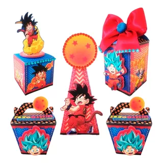 Kit 20 Caixas Personalizadas Dragon Ball 3d Luxo