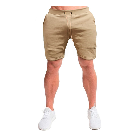 Short Slim Fit  Gym Hombre Corto Algodón Con  Bolsillo