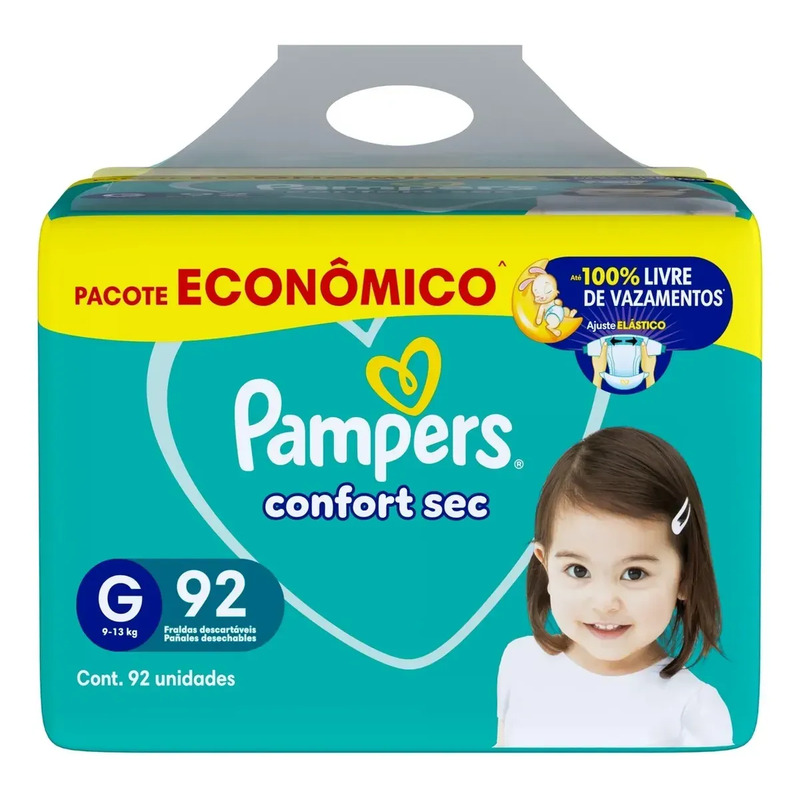 Fralda Pampers Confort Sec Tamanho G, 92 Un Fralda Pampers Confort Sec Tamanho G, 92 Un