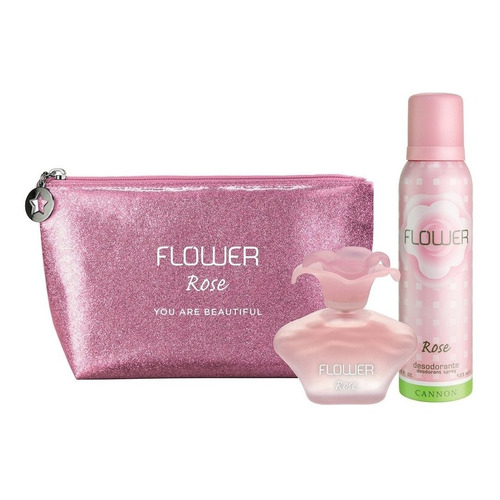 Perfume Mujer Flower Rose Eau De Toilette 40ml + Desodorante en Bolso