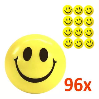 Kit 96 Bolinhas Bola Macia Emoji Anti Stress Massagem Smile 