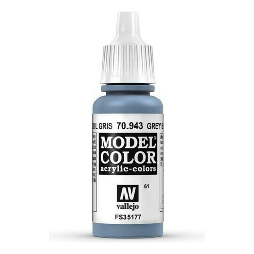 Vallejo Model Color 17ml Pintura Acrílica Color 61 Azul Gris 70.943