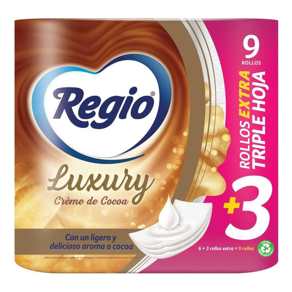 Papel Higiénico Regio Luxury Creme de Cocoa 9 Rollos