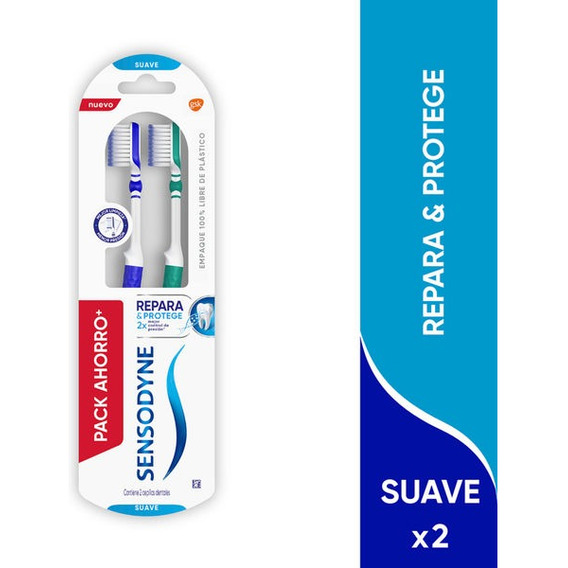 Cepillo Dental Sensodyne Prepara Y Protege Suave 2x1