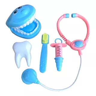 Juego Doctor Odontologo Juguete Dentista Lavar Dientes Color Celeste