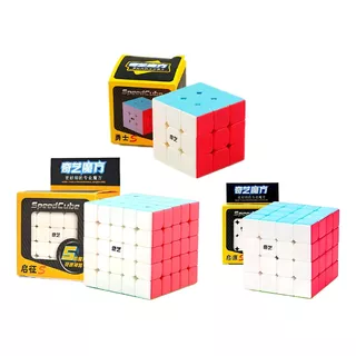 Combo Cubo Rubik Qiyi Stickerless Speed 3x3, 4x4 Y 5x5