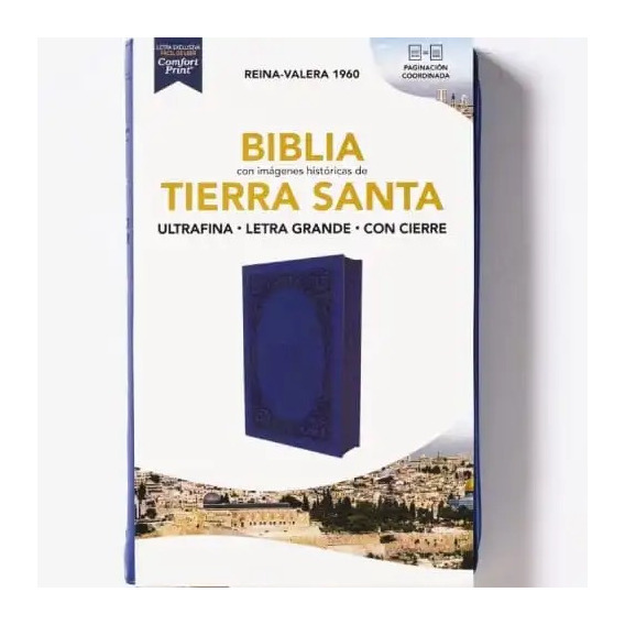 Biblia Reina Valera 1960 Con Cierre Letra Grande Azul
