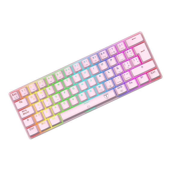 Teclado Gamer T-dagger Arena Rgb Tgk321p Sp Pink Red Switch