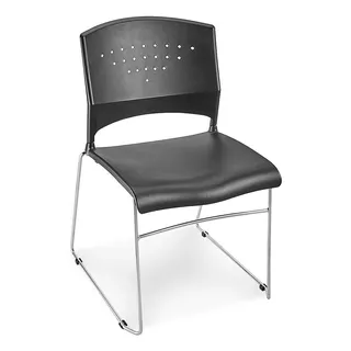 Silla Estibable De Plástico - Negra - Uline - 4/paq