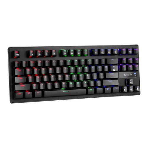 Teclado gamer Xtrike Me GK-979 QWERTY inglés US color negro con luz rainbow