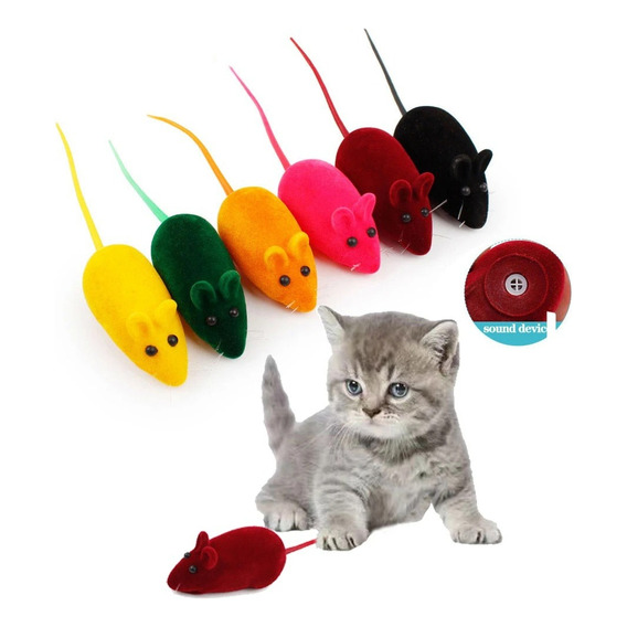 6pcs Divertido Gato Juguetes Ratón Pet Accesorios