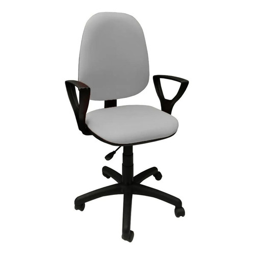 Silla de escritorio Mondo Sedie Roma alta giratoria ergonómica  gris claro con tapizado de cuero sintético