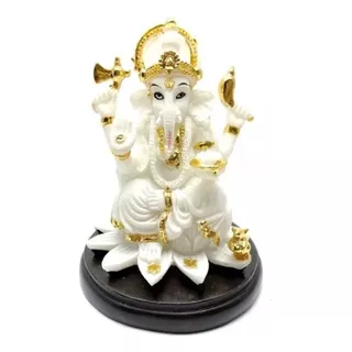 Ganesh Deus Da Prosperidade, Branca E Dourada
