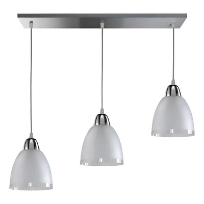 Colgante 3 Luces Vidrio Iluminación Moderna Deco Apto Led Cromo